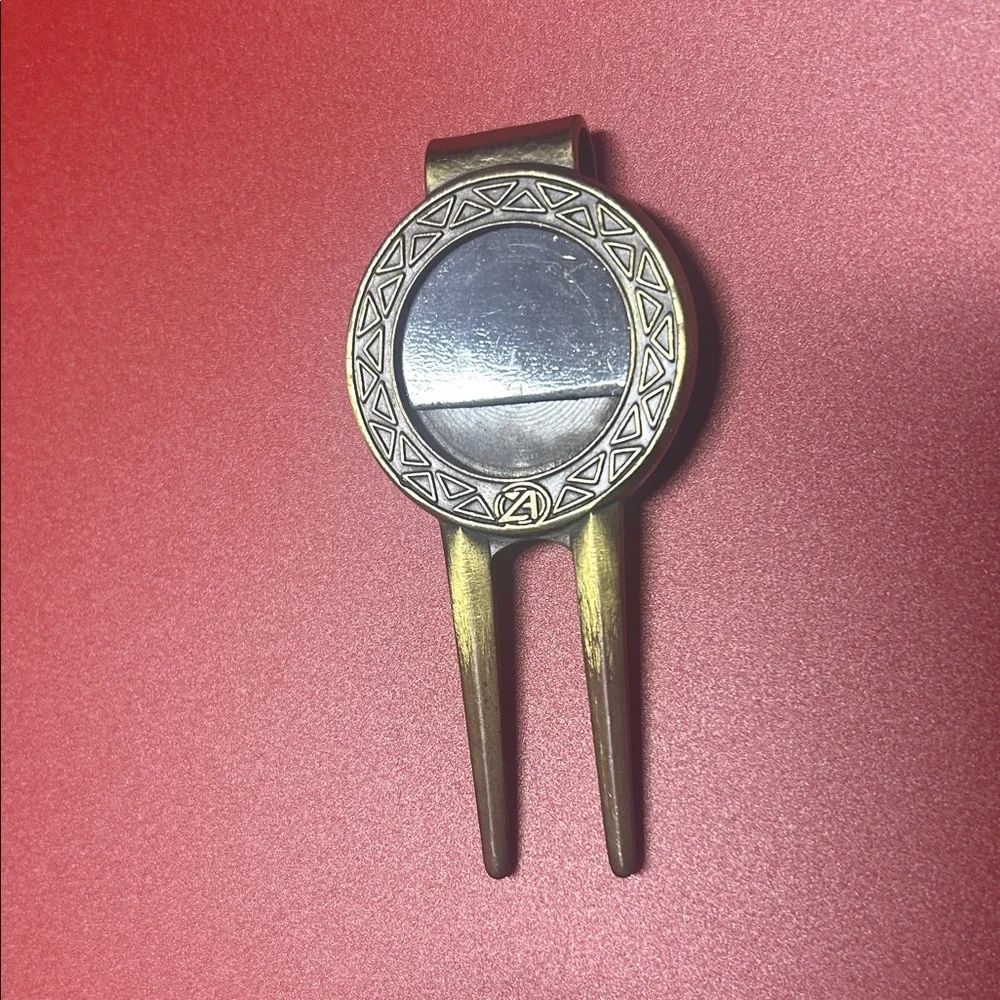 2 each Vintage Brass Golf Divot Tool Set